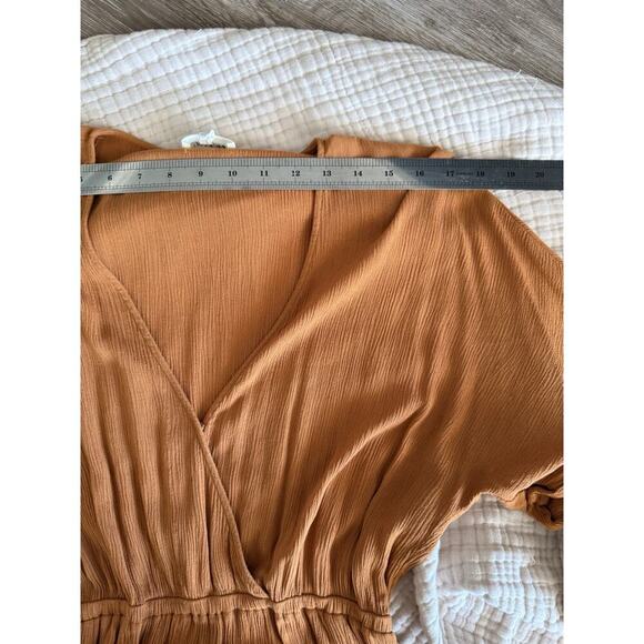 L'AGENCE Gathered Maxi Dress Surplice Neckline Dolman Sleeve Side Slit Medium - Picture 14 of 16